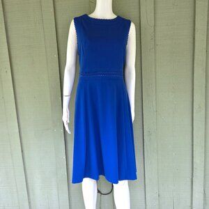 CALVIN KLEIN Royal Blue Exposed Zipper Dress 14